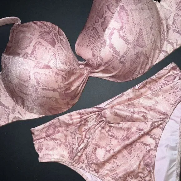 Victoria's Secret 36DD,36DDD BIKINI HIGH-WAIST bottom WHITE LEMON FULL COVERAGE